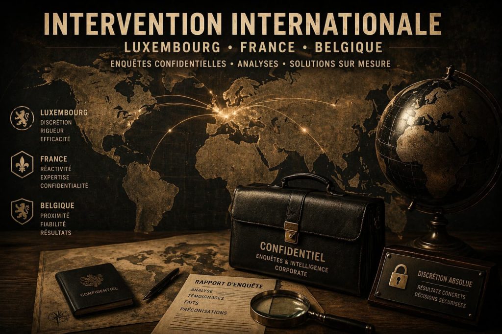 enquête internationale entreprise détective privé Luxembourg France Belgique investigation corporate confidentielle