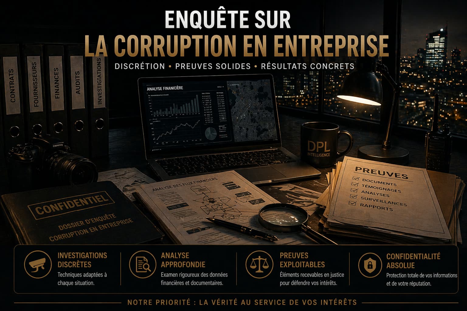 enquête corruption entreprise analyse financière internationale détective privé