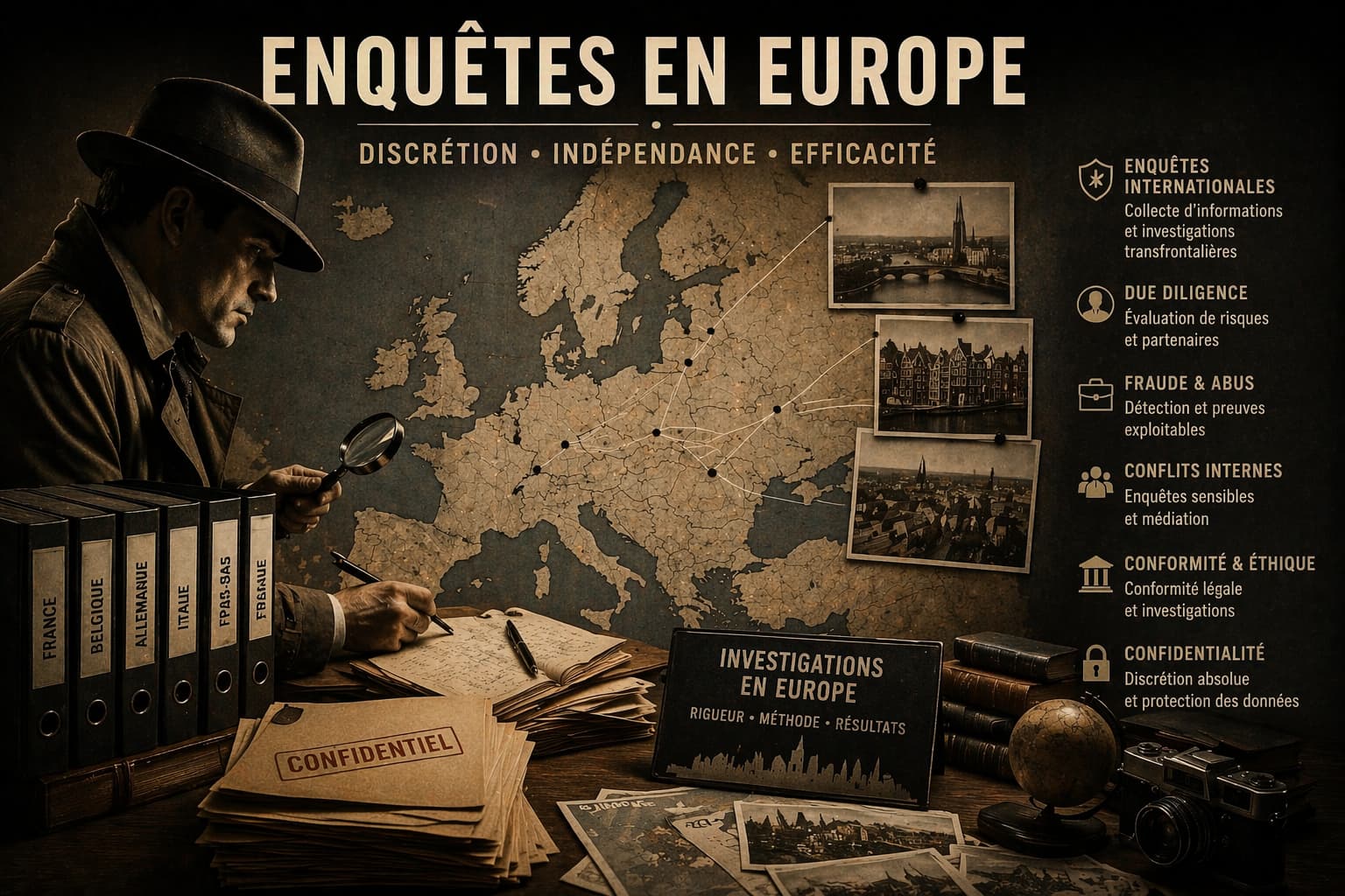 enquête en europe détective privé investigation entreprise internationale conflits internes audit risques