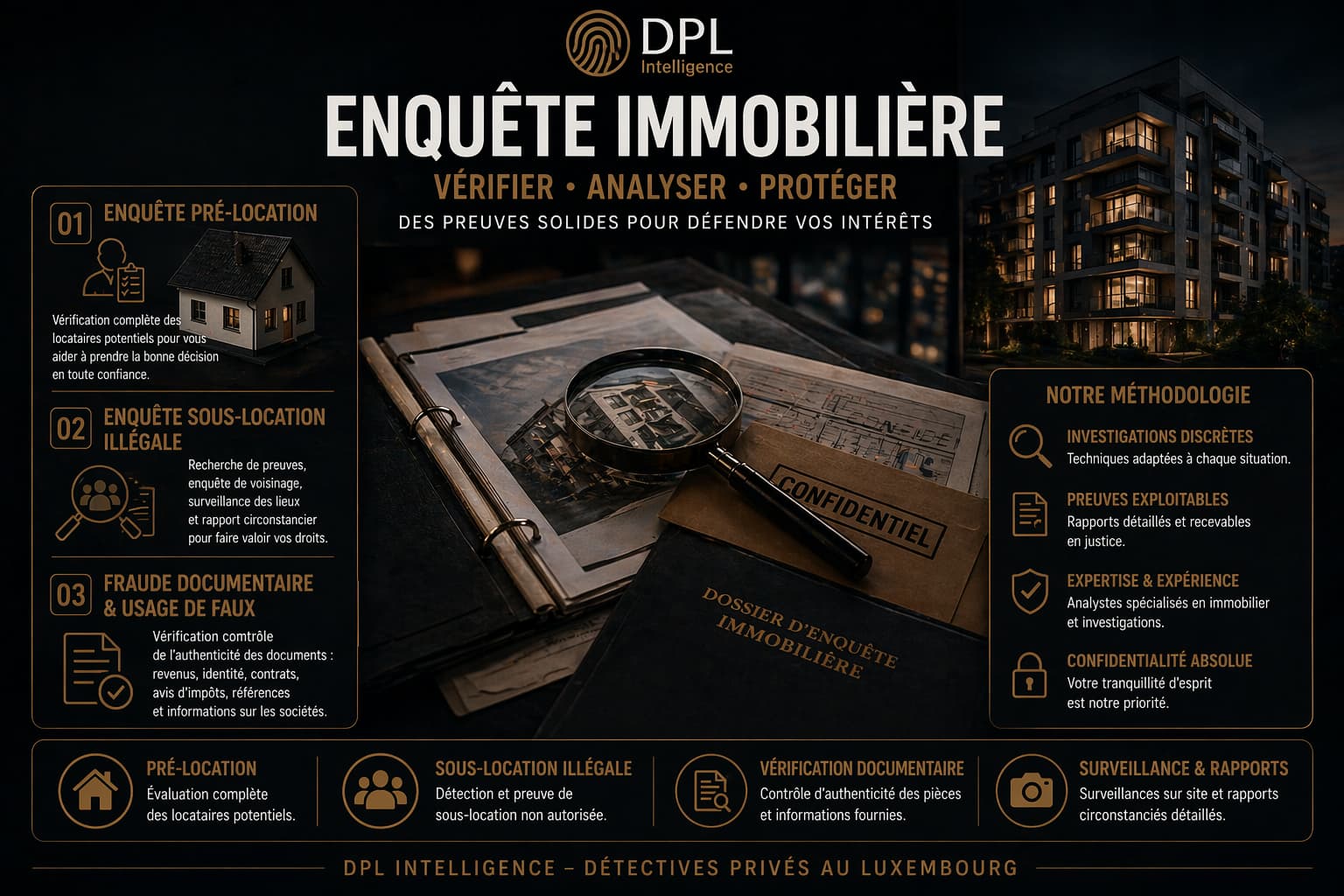 enquête immobilière Luxembourg détective privé fraude location sous-location illégale